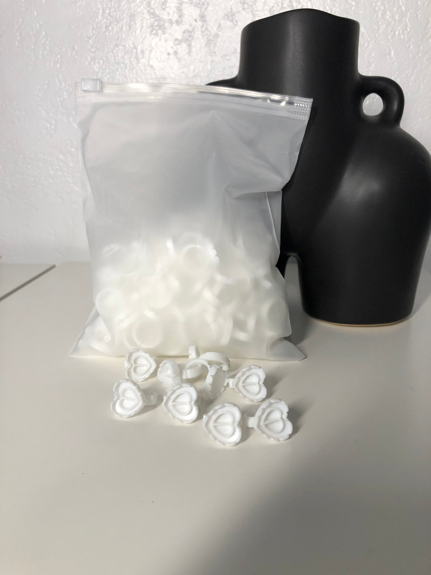 White Heart Glue Rings