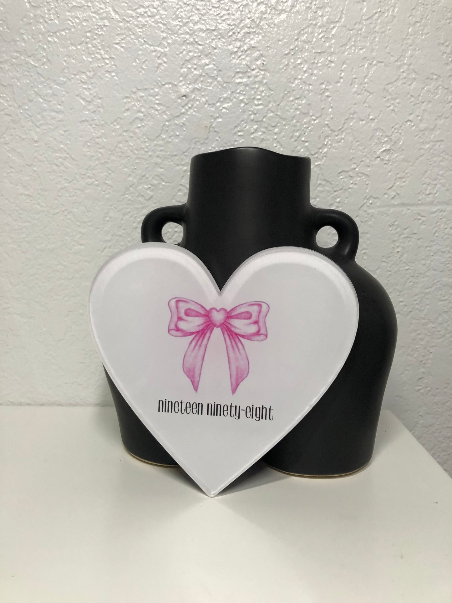 Pink Bow Heart Lash Tile